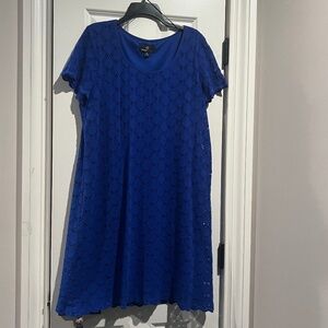 Ronni Nicole Royal Blue XL Eyelet Dress